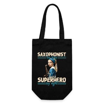 Lustiges Saxophon Design Jazz Musik Liebhaber - Geschenkbeutel für Flaschen - Schwarz - Vorne