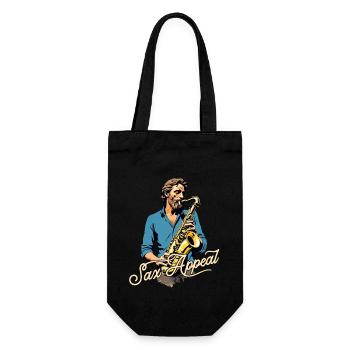 Conception de saxophone amusante pour les amateurs de musique jazz - Sac à bouteille - noir - Devant