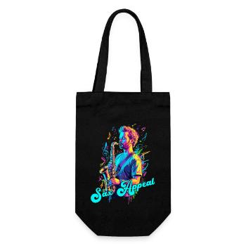 Saxophone Drôle Design Jazz Amateur de musique - Sac à bouteille - noir - Devant