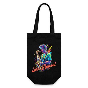 Conception de saxophone amusante pour les amateurs de musique jazz - Sac à bouteille - noir - Devant
