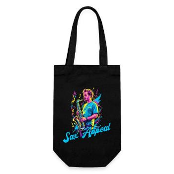 Lustiges Saxophon Design Jazz Musik Liebhaber - Geschenkbeutel für Flaschen - Schwarz - Vorne