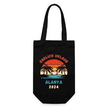 Alanya Urlaub 2024 Türkei Idee - Geschenkbeutel für Flaschen - Schwarz - Vorne