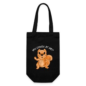 You Lookin At Me Funny Chipmunks Animal Lover Pun - Gift Bag for Bottles - black - Front