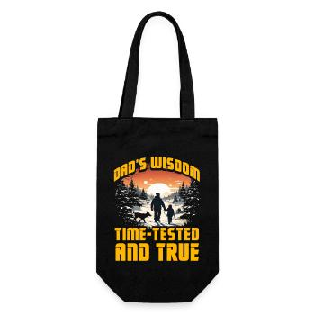 Dad's Wisdom time-tested and true - Gift Bag for Bottles - black - Front