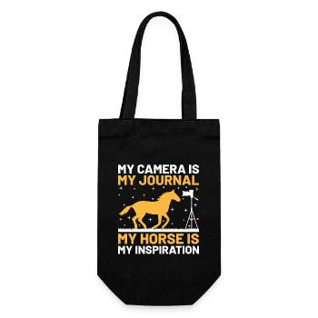 Pferdefotografie Reiten Pferde Hobby Ph - Geschenkbeutel für Flaschen - Schwarz - Vorne
