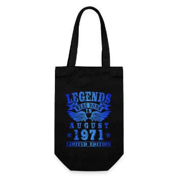Legends were born in August 1971 Geburtstag - Geschenkbeutel für Flaschen - Schwarz - Vorne