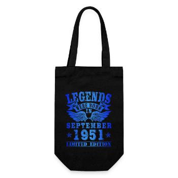 Legends were born in September 1951 Geburtstag - Geschenkbeutel für Flaschen - Schwarz - Vorne