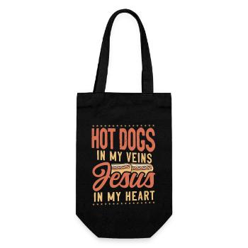 Hot Dog Adult Jesus Faith - Gift Bag for Bottles - black - Front