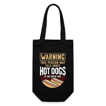 Hot Dog Adult Warning This Person - Gift Bag for Bottles - black - Front