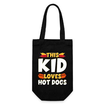 Hot Dog Adult Kid This Kid Loves - Gift Bag for Bottles - black - Front