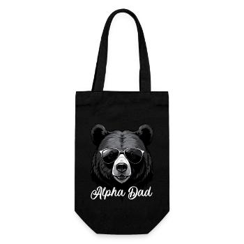 Alpha Dad Lustiger Vater Perfekter Style - Geschenkbeutel für Flaschen - Schwarz - Vorne