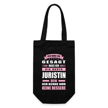 Ich Habe Nie Gesagt Die Beste Juristin Bin - Geschenkbeutel für Flaschen - Schwarz - Vorne