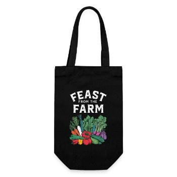 Farmers Market Farmer Agriculture Farming Food - Geschenkbeutel für Flaschen - Schwarz - Vorne