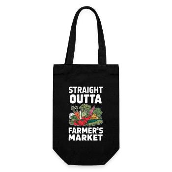 Farmers Market Farmer Agriculture Farming Food - Geschenkbeutel für Flaschen - Schwarz - Vorne