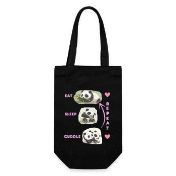 eat-sleep- cuddle- repeat - Geschenkbeutel für Flaschen - Schwarz - Vorne