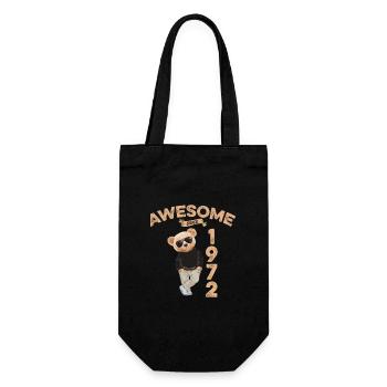 1972 Geburtstag Cool Teddy Bär Awesome since - Geschenkbeutel für Flaschen - Schwarz - Vorne