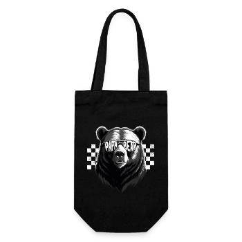 Lustiger Vater Bären Papa Perfekter Style - Geschenkbeutel für Flaschen - Schwarz - Vorne