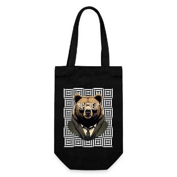 Bears Father Funny Father Perfect Style - Gift Bag for Bottles - black - Front