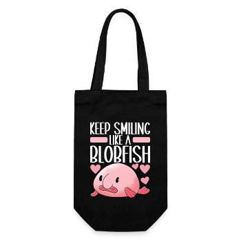 Süßer Blobfisch Hässlicher Fisch - Geschenkbeutel für Flaschen - Schwarz - Vorne