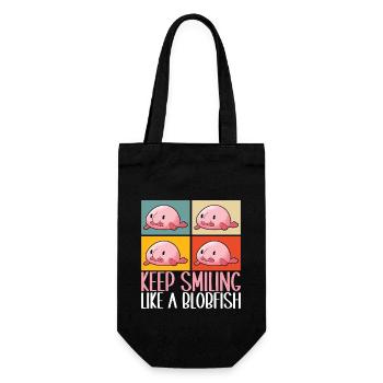 Poisson blob mignon poisson laid - Sac à bouteille - noir - Devant
