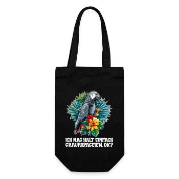 Graupapageien Graupapagei - Geschenkbeutel für Flaschen - Schwarz - Vorne
