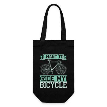 Cyclist I Want To Ride My Bicycle Mountain Biking - Geschenkbeutel für Flaschen - Schwarz - Vorne