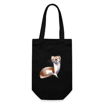 Aquarelle Souris Belette - Sac à bouteille - noir - Devant