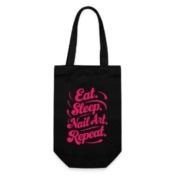 Eat Sleep Nail Art Répéter le travail d’esthéticienne Nail Tech - Sac à bouteille - noir - Devant