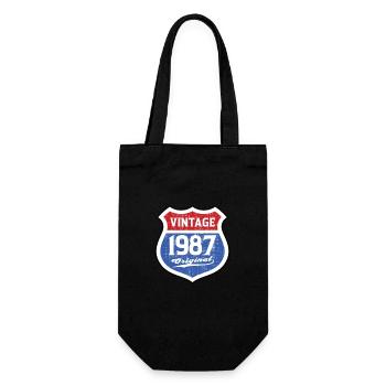 1987 Geburtstag Route Vintage Original - Geschenkbeutel für Flaschen - Schwarz - Vorne