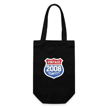 2008 Geburtstag Route Vintage Original - Geschenkbeutel für Flaschen - Schwarz - Vorne