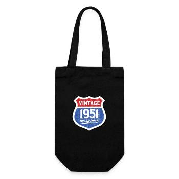 1951 Geburtstag Route Vintage Original - Geschenkbeutel für Flaschen - Schwarz - Vorne