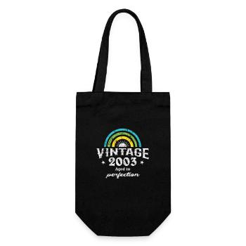 2003 Birthday Vintage Rainbow Sun - Gift Bag for Bottles - black - Front
