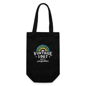 1967 Birthday Vintage Rainbow Sun - Gift Bag for Bottles - black - Front