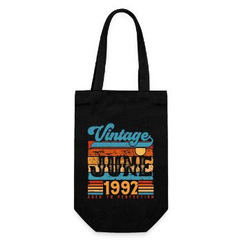 June 1992, Vintage Anniversary Gift June 1992. - Gift Bag for Bottles - black - Front