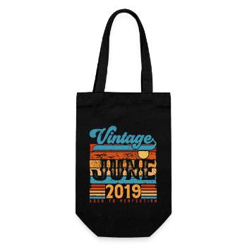 Juni 2019, Vintage-Geburtstagsgeschenk Juni 2019. - Geschenkbeutel für Flaschen - Schwarz - Vorne