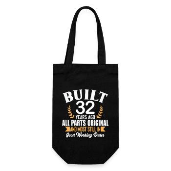Baujahr vor 32 Jahren Alle Teile Original-Outfit 32. - Geschenkbeutel für Flaschen - Schwarz - Vorne