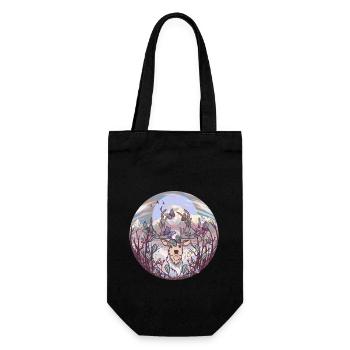 Deer Deer Nature Forest Dwellers Reindeer Deer - Gift Bag for Bottles - black - Front