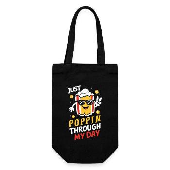 Lustiger Popcorn-spruch, Binge-watching-popcorn - Geschenkbeutel für Flaschen - Schwarz - Vorne