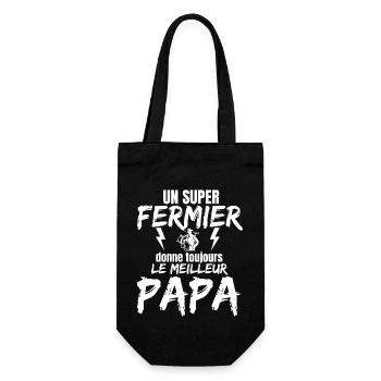 SUPER DAD SCHLIESSEN - Geschenkbeutel für Flaschen - Schwarz - Vorne