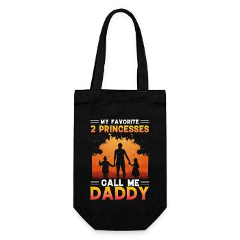 Meine 2 Lieblingsprinzessinnen nennen mich Papa - Geschenkbeutel für Flaschen - Schwarz - Vorne