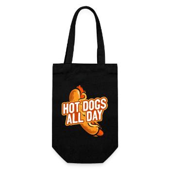 Hot Dog Adult Hot Dogs All Day - Gift Bag for Bottles - black - Front