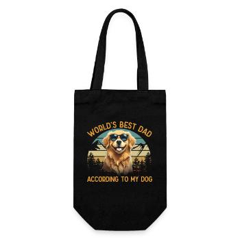 Welt Bester Hundepapa Golden Retriever Lustige - Geschenkbeutel für Flaschen - Schwarz - Vorne