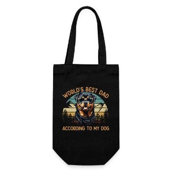 Meilleur chien du monde papa rottweiler motifs drôles - Sac à bouteille - noir - Devant