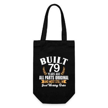 Baujahr vor 79 Jahren Alle Teile Original-Outfit 79. - Geschenkbeutel für Flaschen - Schwarz - Vorne