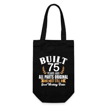 Baujahr vor 75 Jahren Alle Teile Original-Outfit 75. - Geschenkbeutel für Flaschen - Schwarz - Vorne