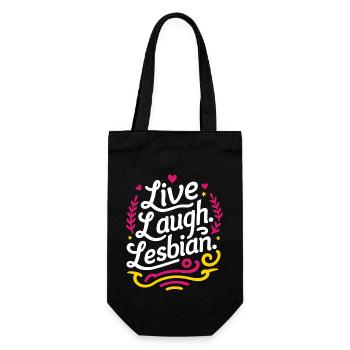 Live Laugh Lesbian Lesbian Pride LGBTQ+ Pride Mont - Sac à bouteille - noir - Devant