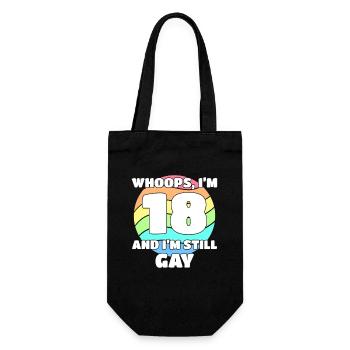 Funny Gay Pride - 18th Birthday 18 BDay Lesbian - Gift Bag for Bottles - black - Front