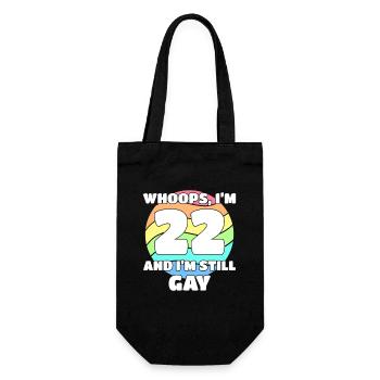 Lustige Gay Pride - 22. Geburtstag 22 BDay Lesben - Geschenkbeutel für Flaschen - Schwarz - Vorne