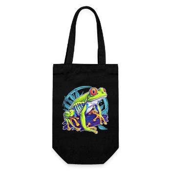 Tree Frog Baumfrösche Baumfrosch - Geschenkbeutel für Flaschen - Schwarz - Vorne