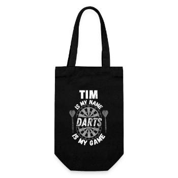Personalisiertes Dart-Geschenk, Design für Dartspieler - Geschenkbeutel für Flaschen - Schwarz - Vorne